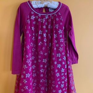 EUC Hatley Raspberry Sparkle Dot Dress 4